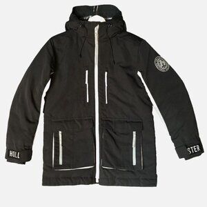 Hollister Foil Lined Ski Jacket Men' Size S Quilted Down Hooded Performance Coat
